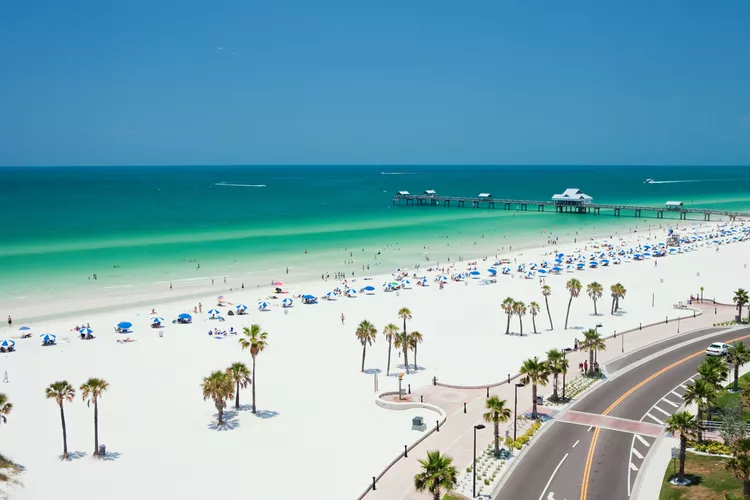 Beach scene, Clearwater, Florida.